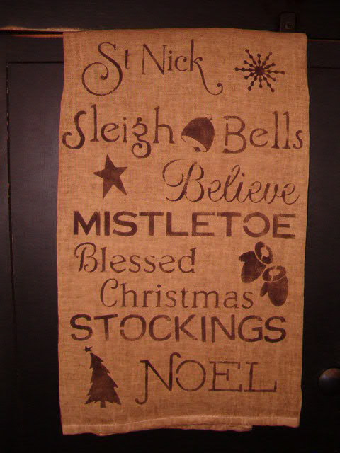 Christmas words towel