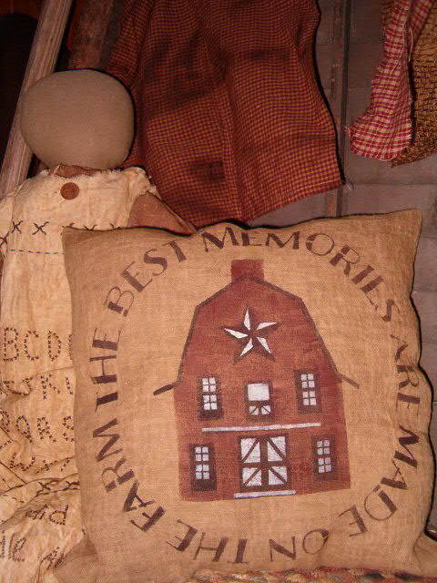 the best memories barn pillow