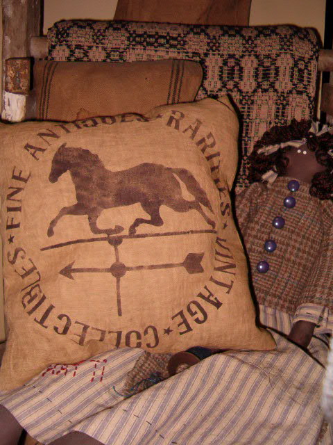 fine antiques weathervane pillow