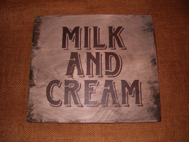 milk and cream sign