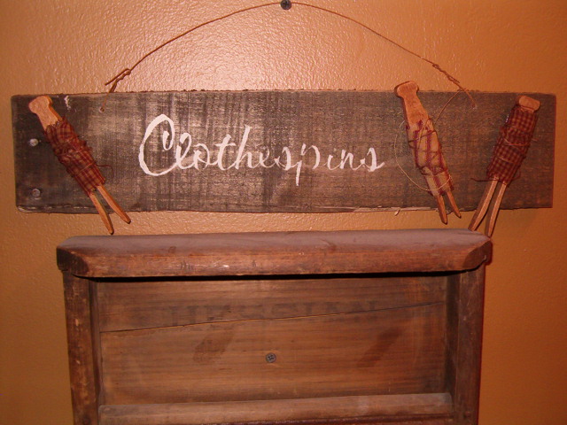 clothespins sign with pins