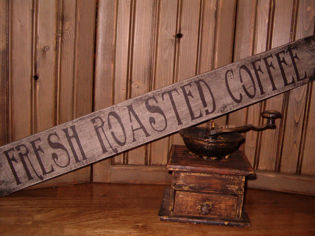 fresh roasted coffee sign