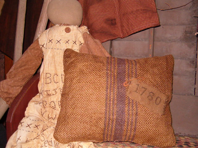 1780 burlap pillow
