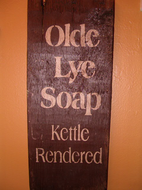 vertical Olde Lye Soap sign
