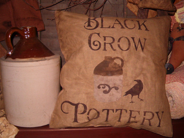 olde crow pottery pillow