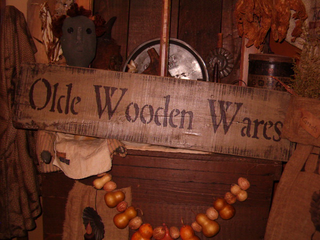 olde wooden wares sign