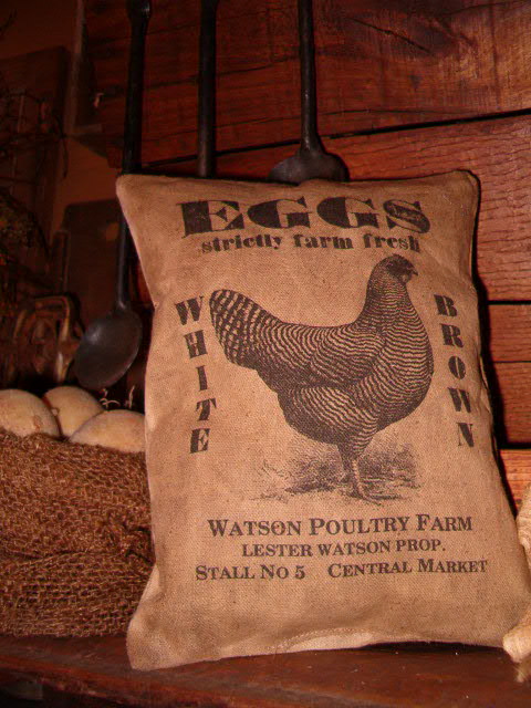 Watson Poultry farm eggs pillow