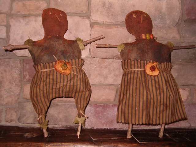 Cornelius and Mazey scarecrows