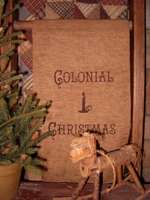 Colonial Christmas towel or pillow