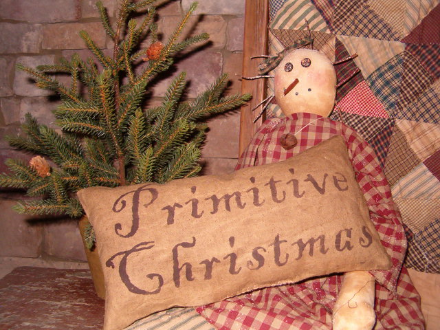 Primitive Christmas pillow