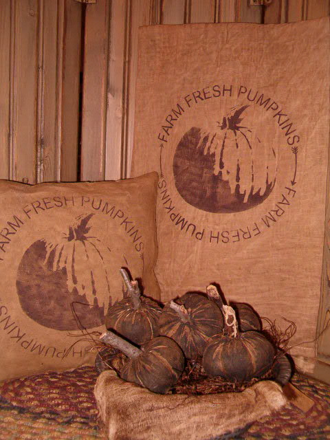 Farm fresh pumpkins pillow or towel