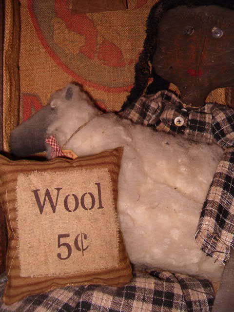 small homespun wool pillow