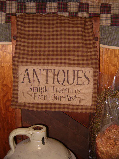 small antiques table runner