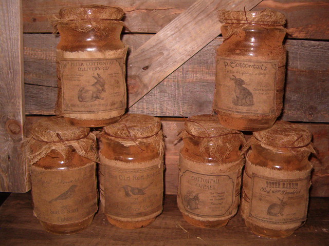 medium grungy Spring pantry jars
