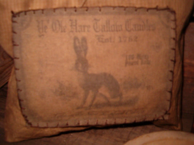 Ye Olde Hare Tallow Candles pilow