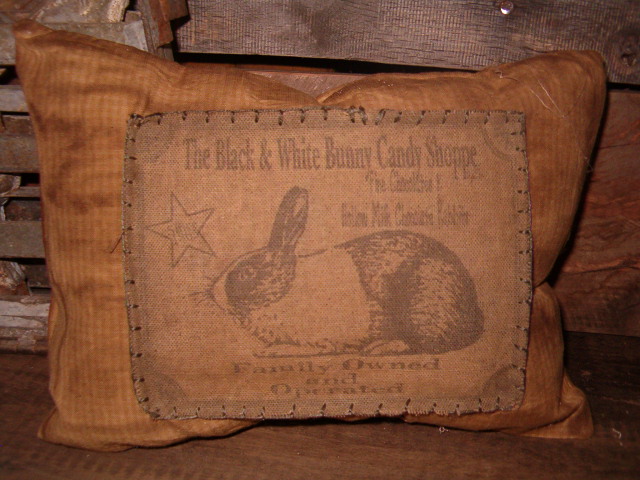 The Black and White Bunny Candy Shoppe pillow
