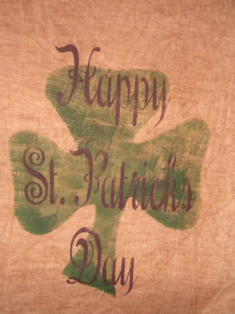 Happy St Patricks Day shamrock towel