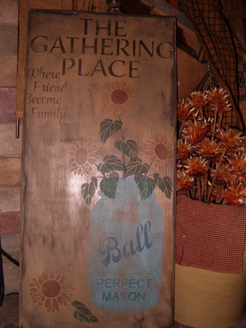 The Gathering Place Mason Jar sign