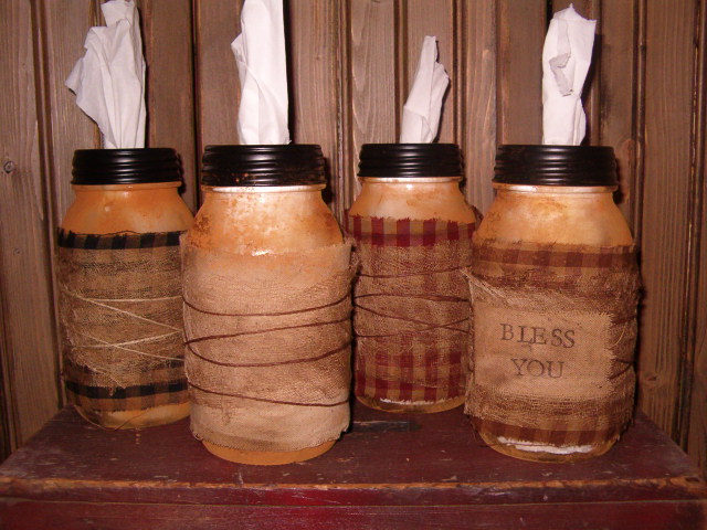 Mason Jar tissue dispensers
