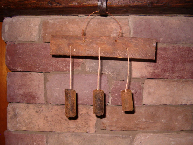 Lath mantel candle hangers