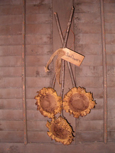 set of three hanging sunflowers