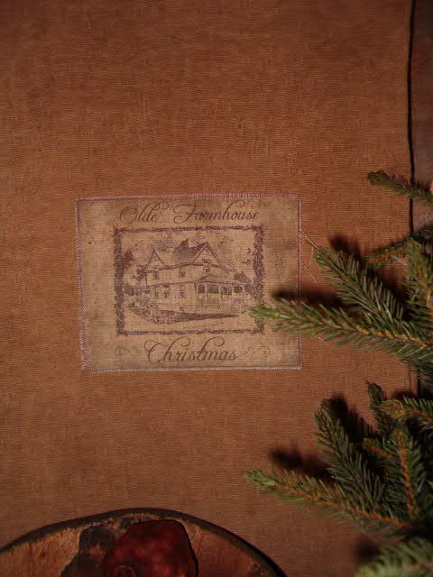 Olde Farmhouse Christmas label towel or pillow
