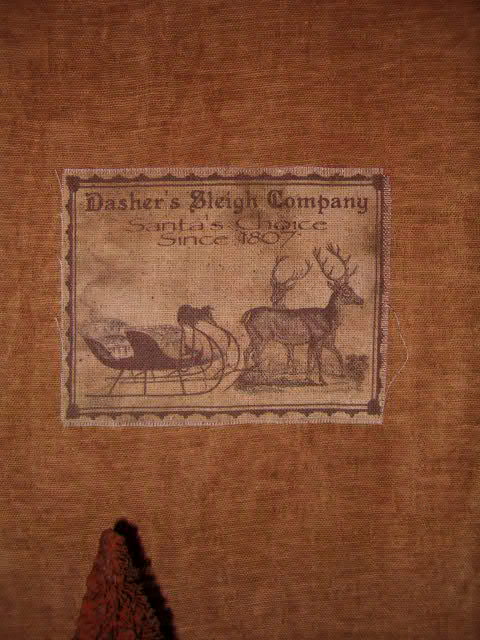 Dasher's Sleigh Co label towel or pillow