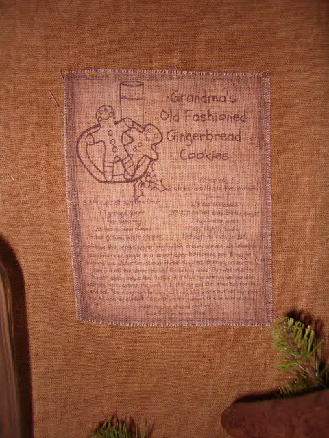 Gingerbread recipe patch towel or pillow