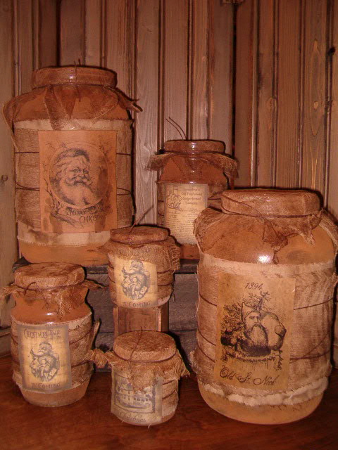 Grungy Christmas jars