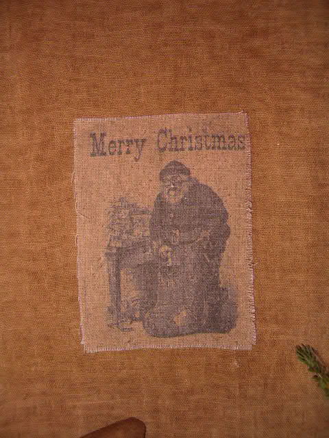 Merry Christmas Standing Santa patch towel or pillow