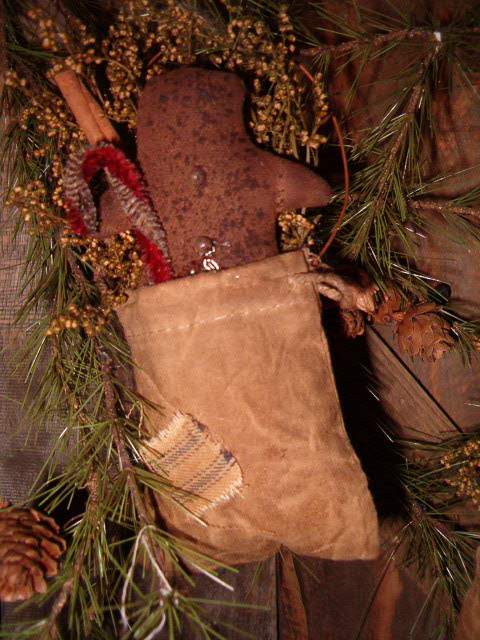 Santa or Gingerbread sack ornies