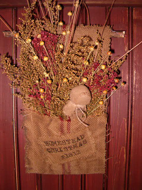 Homestead Christmas clothespin doll sack