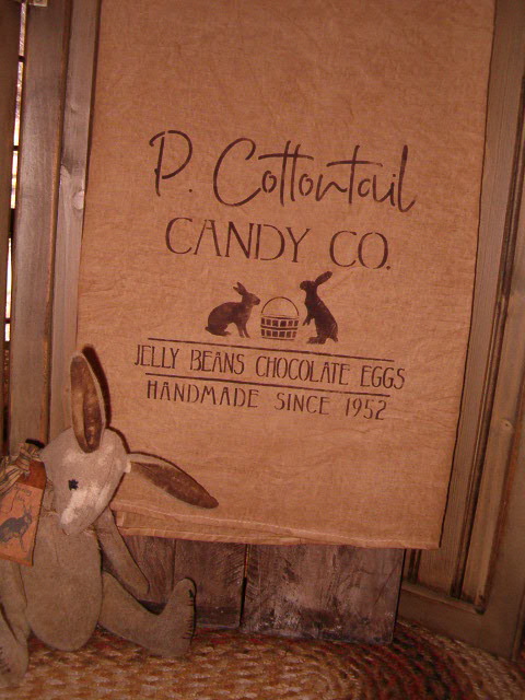 P Cottontail Candy Co towel or pillow
