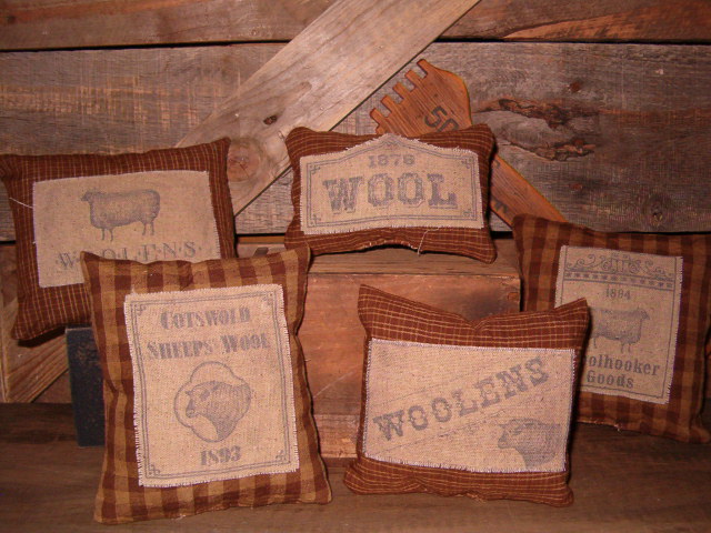 mustard homespun wool pillow tucks