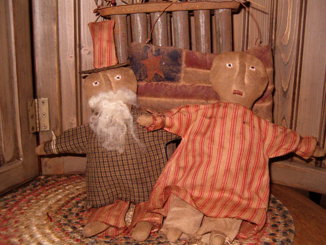 Uncle And Mrs. Sam doll set