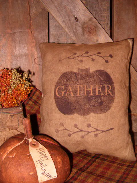 Gather pumpkin pillow