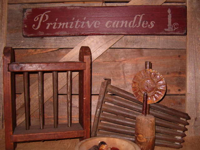 Primitive candles sign