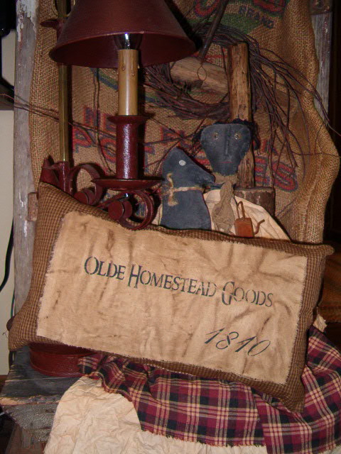 olde homestead goods homespun pillow