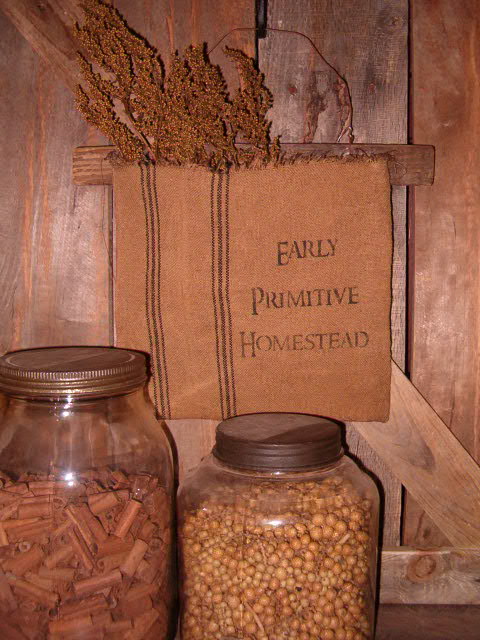 Early Primitive Homestead hanging grain sack