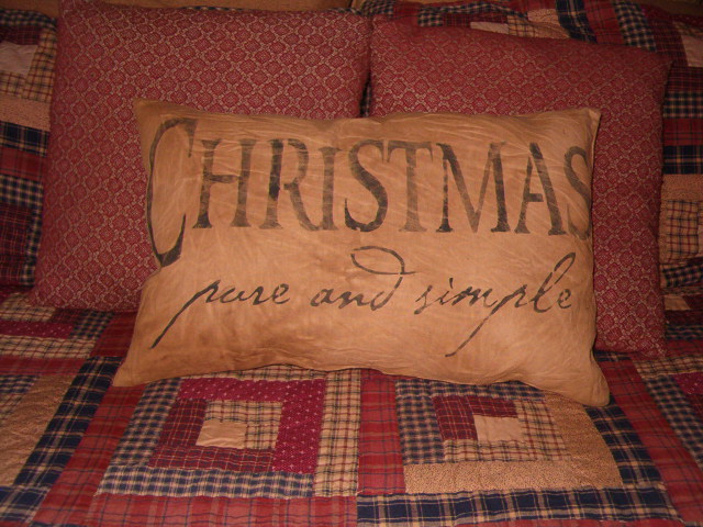 Christmas Pure and Simple bolster pillow