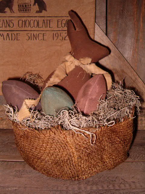 Round Burlap Easter basket