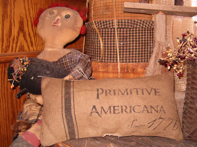 Primitive Americana heirloom pillow tuck