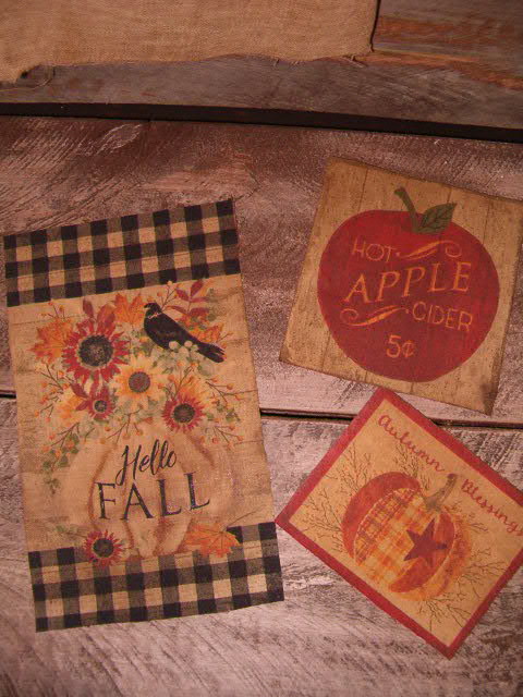 Fall colored patch guest towels