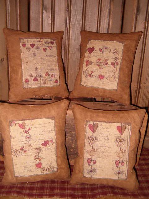 Valentine note pillows