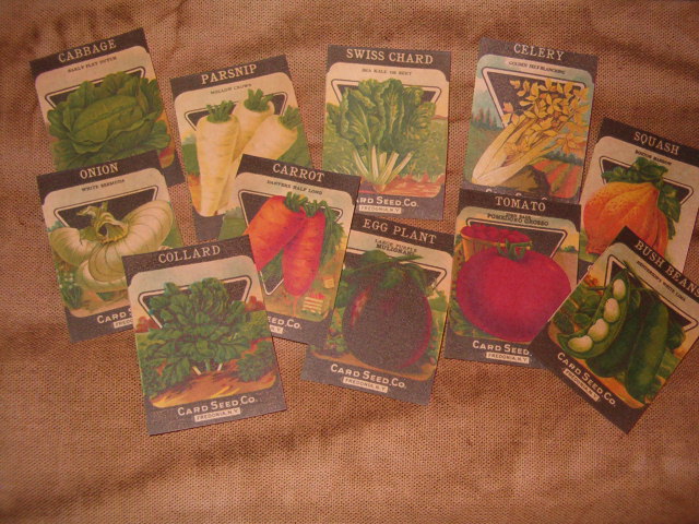 Black label seed packets