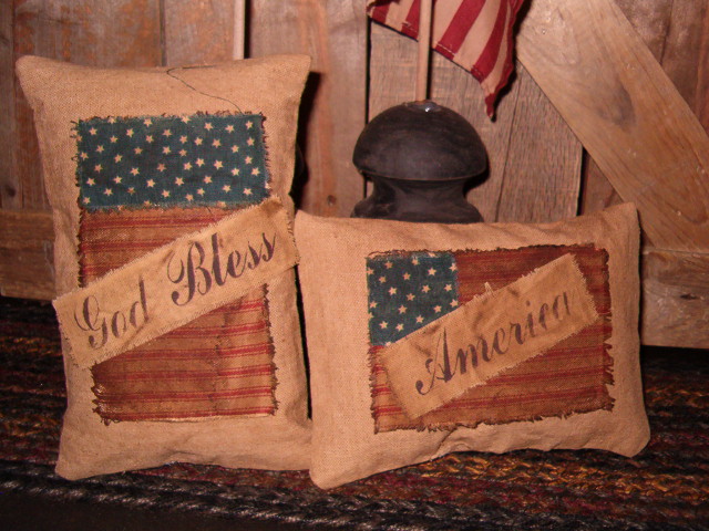 God Bless America pillow set