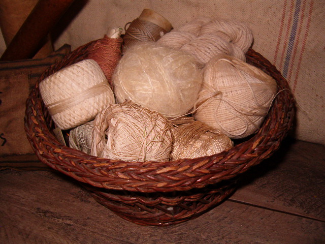 Antique basket of thread