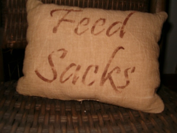feed sacks pillow