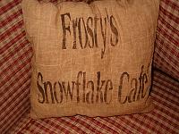 Frosty's snowflake cafe pillow
