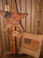Prim star on bobbin or small flag pillow